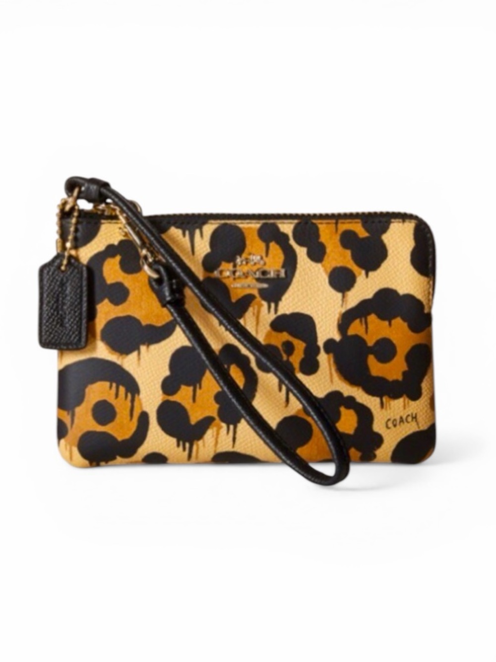 Coach Ocelot Animal Print Leather Wristlet